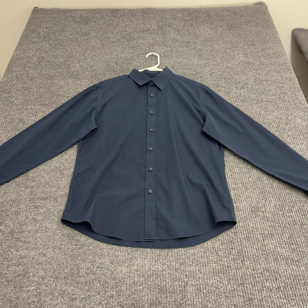 UNTUCKit Shirt Mens M Navy Cotton Castello Wrinkle Free Button Down Casual